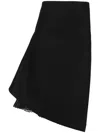 Sacai Wool Asymmetric Skirt In Black