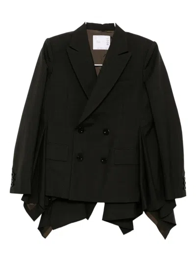 Sacai Wool Blazer In Black