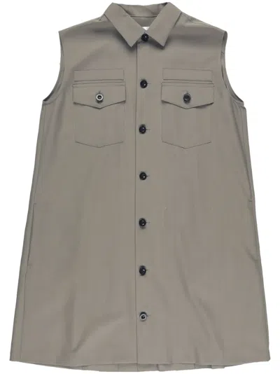 Sacai Wool-blend Dress In Brown
