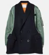 Sacai Panelled Bomber Jacket In Blau