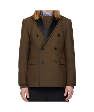 Sacai Wool Blend Suit Jacket In Brown