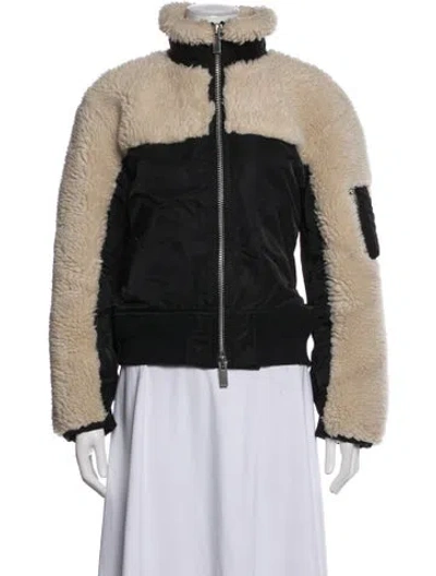Pre-owned Sacai Wool Bomber Jacket In Neutrals