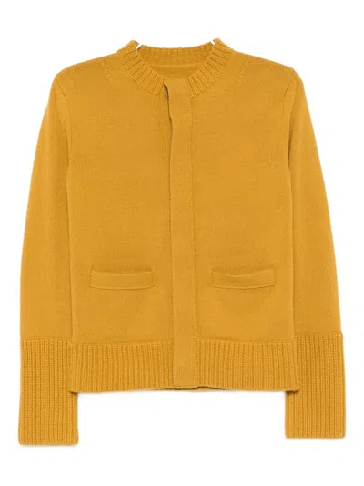 Sacai Wool Cardigan In Yellow