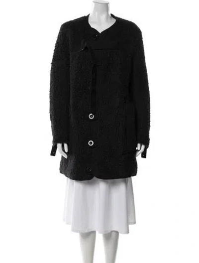Pre-owned Sacai Wool Coat In Black