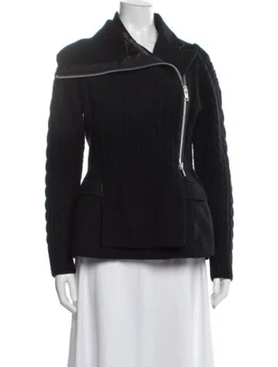 Pre-owned Sacai Wool Coat In Black