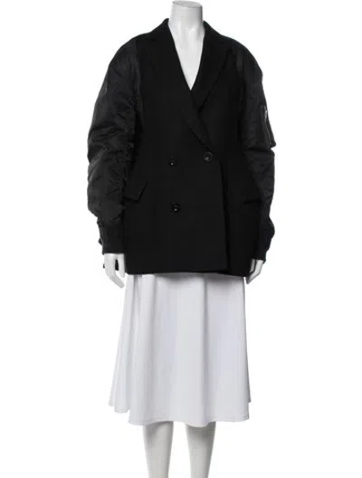 Pre-owned Sacai Wool Coat In Black