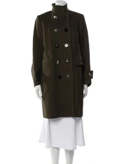 Pre-owned Sacai Wool Coat In Green