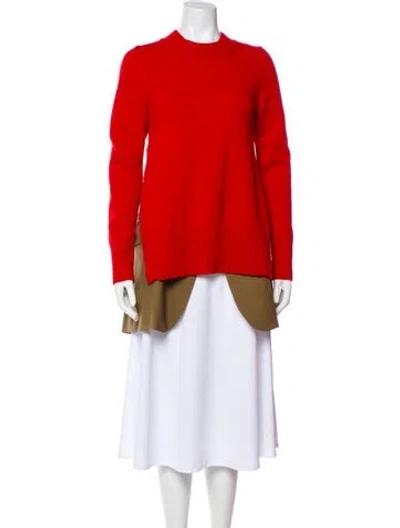 Pre-owned Sacai Wool Coat In Red