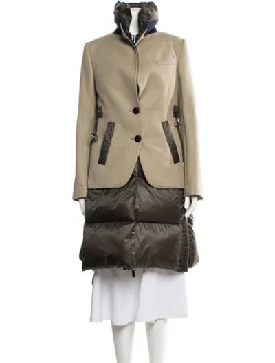 Pre-owned Sacai Wool Coat W/ Tags In Green