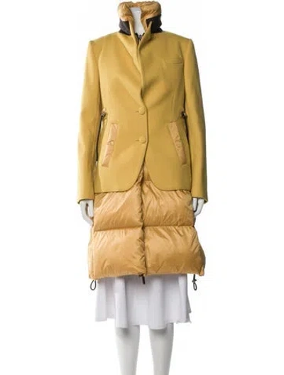 Pre-owned Sacai Wool Coat In Yellow