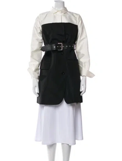 Pre-owned Sacai Wool Colorblock Pattern Jacket In Black