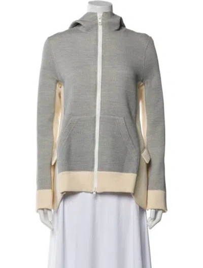Pre-owned Sacai Wool Colorblock Pattern Jacket In Gray