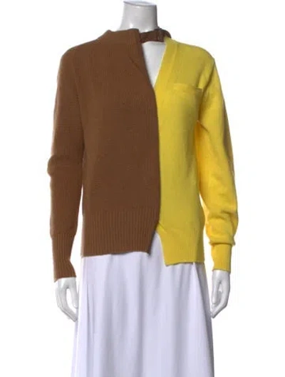 Pre-owned Sacai Wool Colorblock Pattern Sweater In Brown