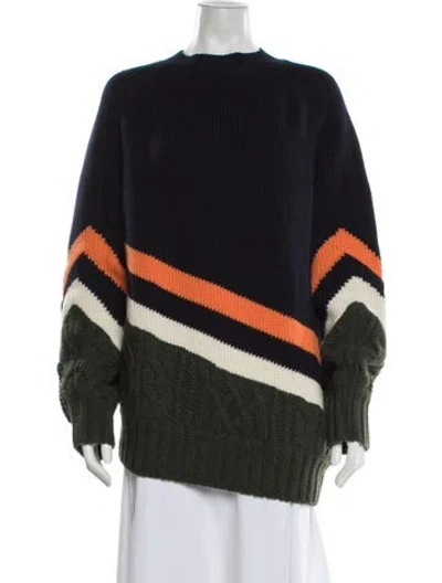 Pre-owned Sacai Wool Colorblock Pattern Sweater In Multicolor
