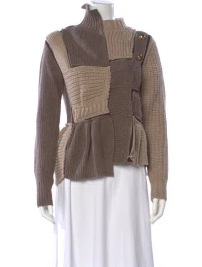 Pre-owned Sacai Wool Colorblock Pattern Sweater In Neutral