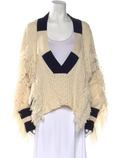 Pre-owned Sacai Wool Colorblock Pattern Sweater In Neutral