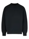 Sacai Wool Cotton Panel Sweatshirt In Black