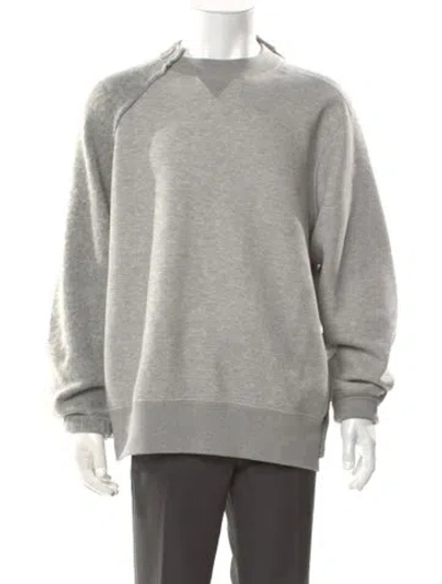 Pre-owned Sacai Wool Crew Neck Polo Sweater In Gray