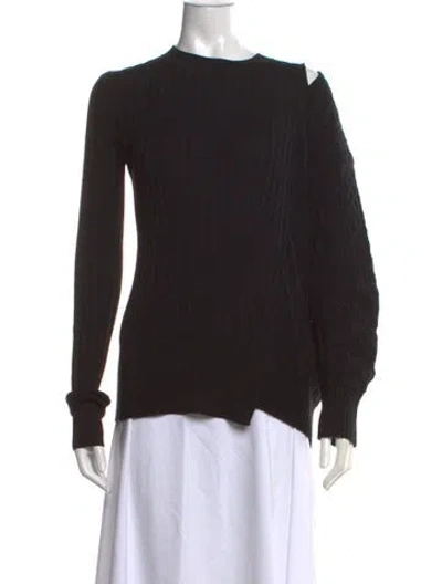 Pre-owned Sacai Wool Crew Neck Sweater In Black