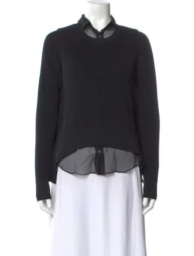 Pre-owned Sacai Wool Crew Neck Sweater In Gray