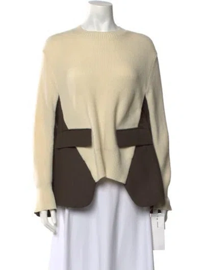 Pre-owned Sacai Wool Crew Neck Sweater In Neutrals