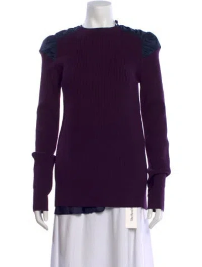 Pre-owned Sacai Wool Crew Neck Sweater In Purple