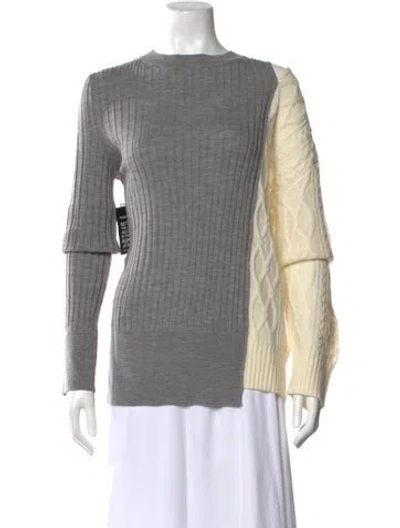 Pre-owned Sacai Wool Crew Neck Sweater W/ Tags In Gray