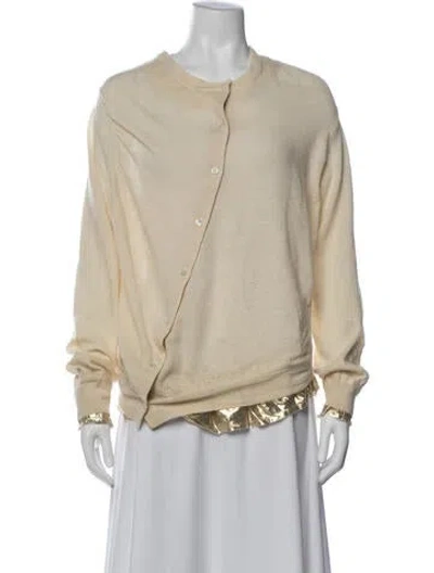 Pre-owned Sacai Wool Crew Neck Sweater In Yellow