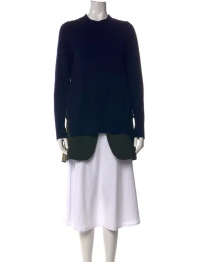 Pre-owned Sacai Wool Crew Neck Sweatshirt In Blue