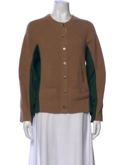 Pre-owned Sacai Wool Crew Neck Top In Brown