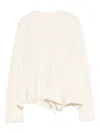 Sacai Cable-knit Ruffled-hem Sweater In White