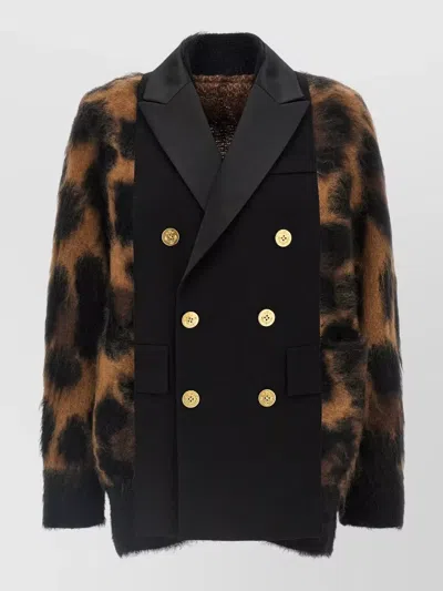 SACAI WOOL DOUBLE-BREASTED OVERSIZED COAT
