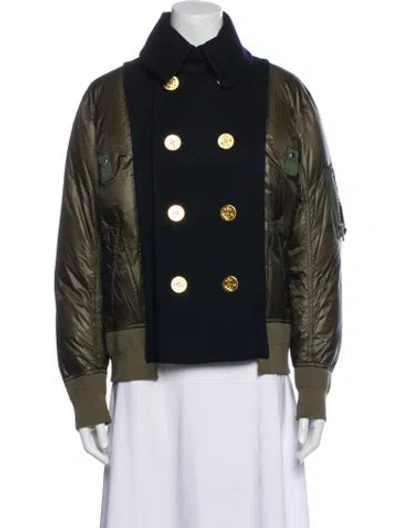 Pre-owned Sacai Wool Down Jacket In Blue