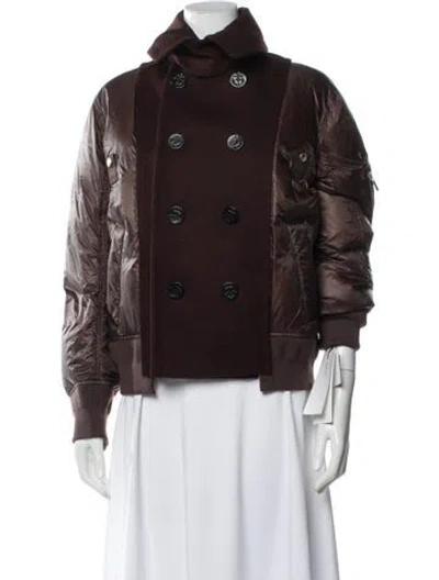Pre-owned Sacai Wool Down Jacket W/ Tags In Brown