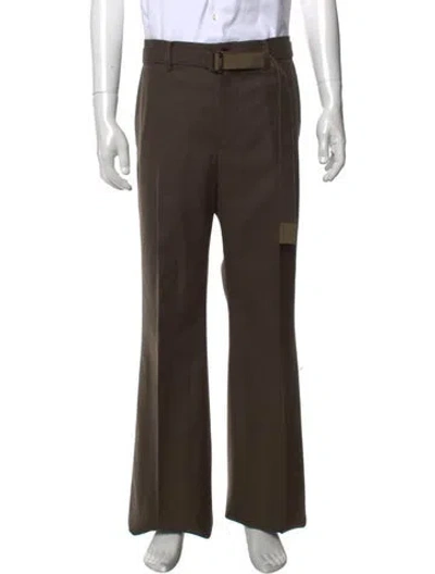 Pre-owned Sacai Wool Dress Pants In Brown