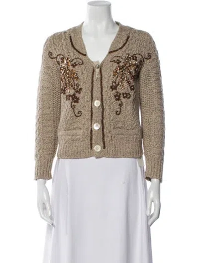 Pre-owned Sacai Wool Floral Print Evening Jacket In Neutral