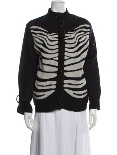Pre-owned Sacai Wool Graphic Print Jacket In Black