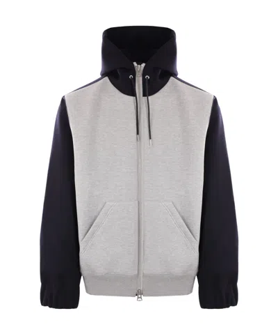 SACAI SACAI DRAWSTRING ZIP-UP HOODIE