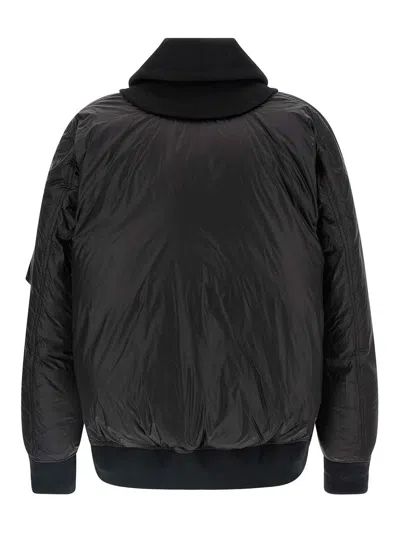 Sacai Wool Insert Bomber Jacket In Black