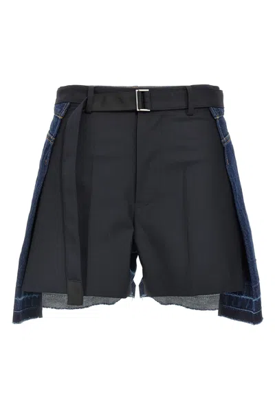 SACAI SACAI WOOL INSERT SHORTS