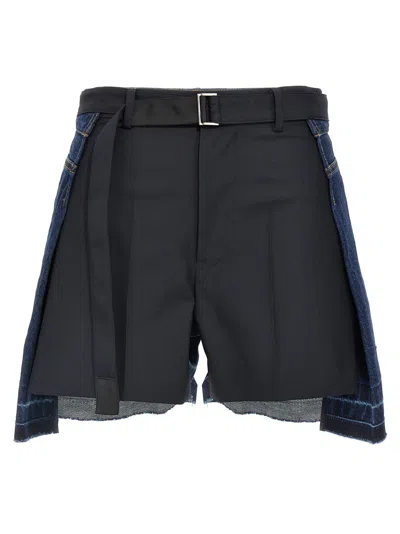Sacai Wool Insert Shorts Bermuda And Short Blue