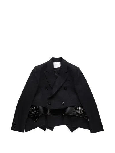 Sacai Wool Jacket In Black