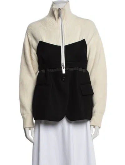 Pre-owned Sacai Wool Jacket In Black/neutrals