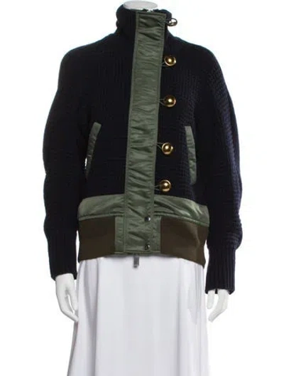 Pre-owned Sacai Wool Jacket In Blue