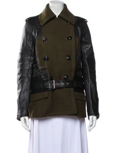 Pre-owned Sacai Wool Jacket In Green