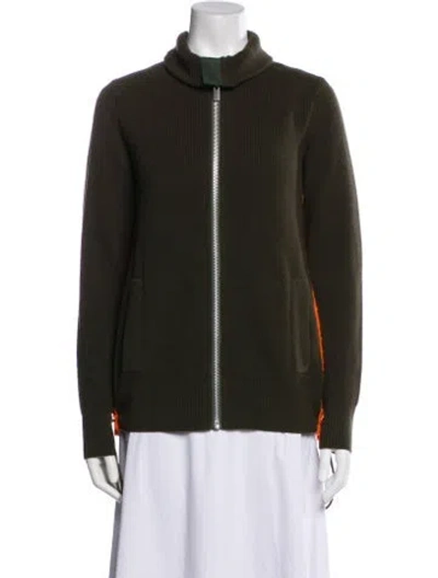 Pre-owned Sacai Wool Jacket In Green