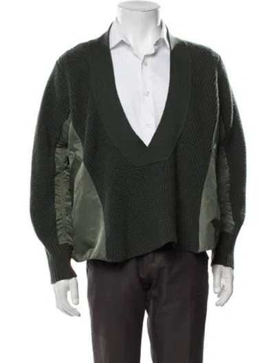 Pre-owned Sacai Wool Jacket In Green