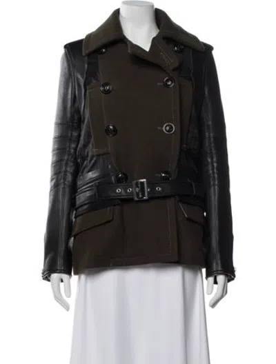 Pre-owned Sacai Wool Jacket In Green