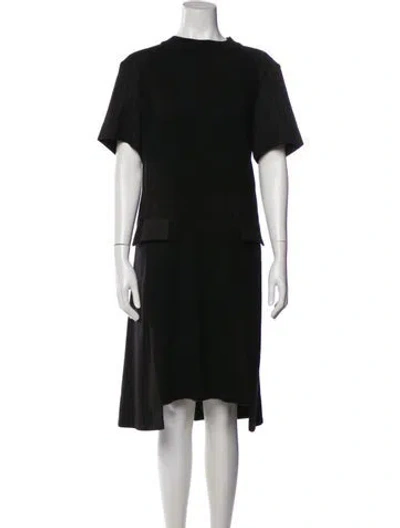 Pre-owned Sacai Wool Knee-length Dress In Black