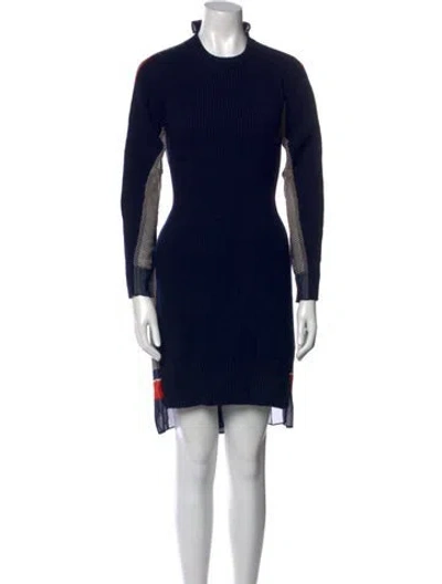 Pre-owned Sacai Wool Knee-length Dress In Multi